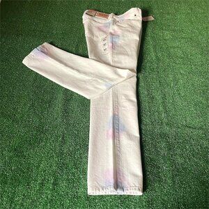 Levi’s 501 High Rise White Pastel Tie-Dyed Button Fly Jeans Pants Size 28 NEW